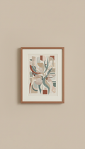 Mixed-Media Framed Artwork with Textural Layers
