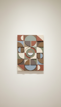 Mixed Media Geometric Artwork with Umber Accents