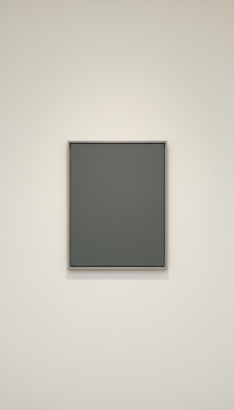 Minimalist Monochrome Canvas in Moss Gray