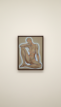 Contemporary Figurative Piece with Blue Highlights